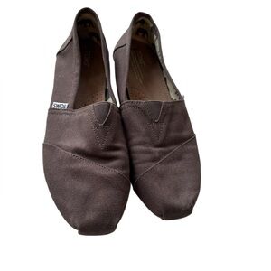 Tom’s canvas slip on shoes size 10 brown